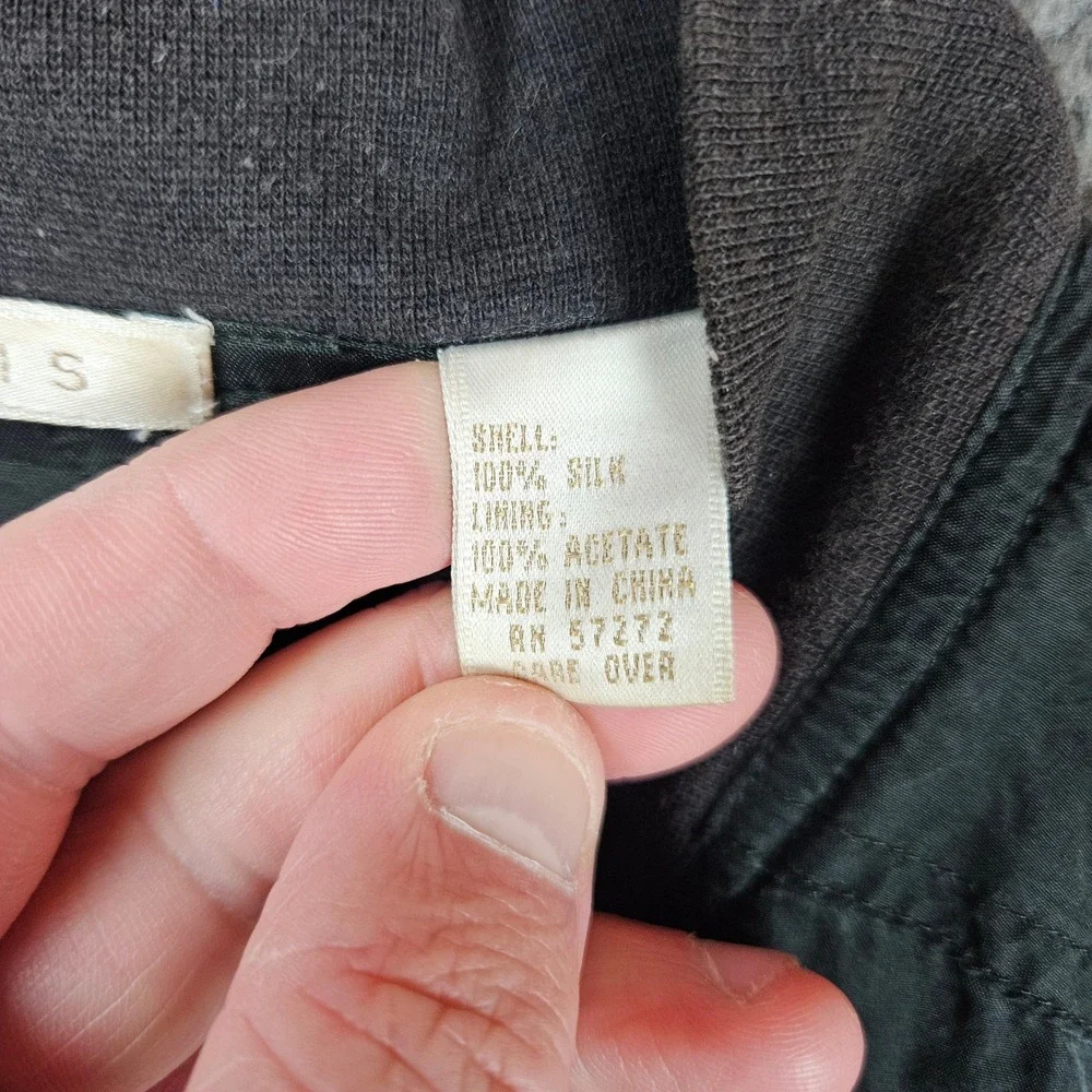 Perry Ellis Mens Silk Bomber Jacket Gray‎ Full Zip Size Small